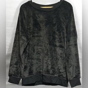 GAIAM VELOUR SOFT WOMAN PULLOVER SWEATSHIRT BLACK SIZE XL NWT